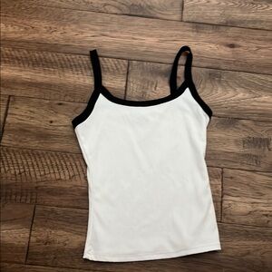 SHEIN White and Black Fitted Sleeveless Camisole
